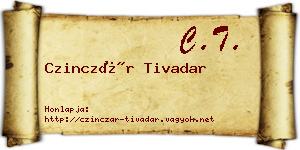 Czinczár Tivadar névjegykártya